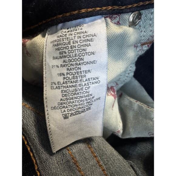 True Religion Jennie Curvy Skinny Jeans Sequin Distressed Dark Wash Size 32 W - Picture 6 of 6